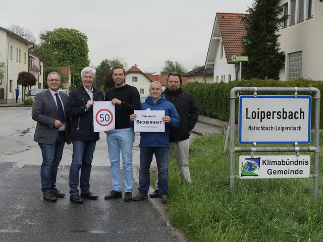 Vize Ewald Blochberger, Bgm. Günter Stellwag und die GR Christian Rasner, Markus Artner und Rudolf Weiser (v.l.) werden aktiv.