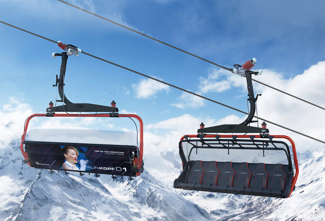 Neue Palinkopfbahn: Besonders hervorzuheben sind die einzigartigen Rückseiten der Sessel mit den Stars der vergangenen Top of the Mountain Konzerte. | Foto: Silvrettaseilbahn AG