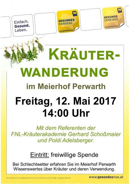 Im Meierhof in Perwarth findet eine Kräuter-Wanderung statt.