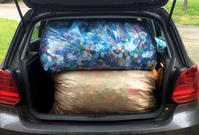 Sechs Riesensäcke wurden Ende April zum Recyceln gebracht.