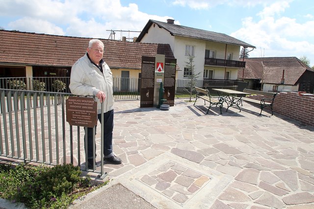 Erich Korherr sen. lädt zur Eröffnung des Ruheplatzes mit „Herberstein-Bründl“ in Wolfgrub, Gemeinde Greinbach, ein.