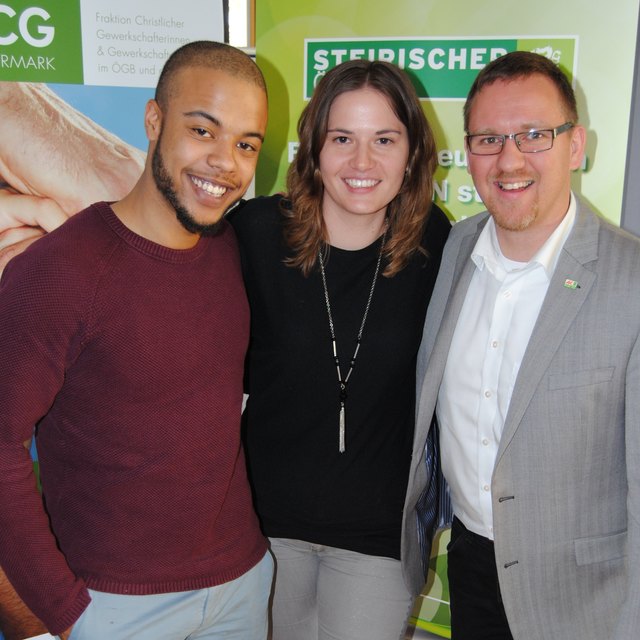 Die FCG-Jugend war ein Teil des Zukunftsprogramms. V.l.n.r.: Tayo S. Oluyemi, Anja Klug und Thomas Kraus.