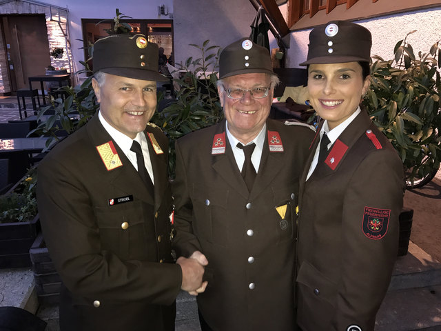 Abschnittkommandant ABI Werner Strobl, Josef Wolf, Nadja Pichler . Foto © Skamen