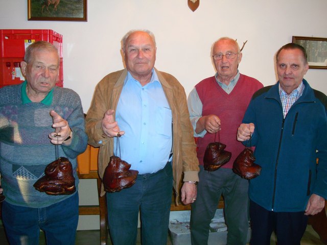Im Bild von links: Heribert Habison, Josef Moldaschl, Rudolf Flicker, Otmar Joni