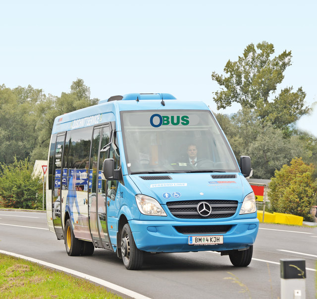 Der neue O-Bus fährt von Oberaich nach Bruck an der Mur und retour.