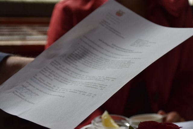 In dem Schreiben informiert die Bürgermeisterin über die gesetzliche Verpflichtungen zur Verschwiegenheit, fordert aber gleichzeitig die Adressaten auf eine beiliegende Verschwiegenheitserklärung zu unterschreiben.