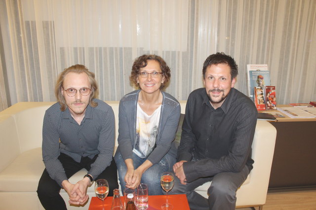 Wolfgang Millendorfer, Helga Bauer und Christoph Jarmer hatten im KUZ Stadtbüro ihren Spaß.