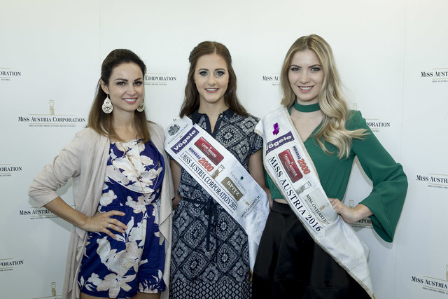 Silvia Schachermayer, Startnummer 1 Vize Miss Vorarlberg Jennifer Scheutz, Miss Austria 2016 Dragana Stankovic. | Foto: Miss Austria Corporation