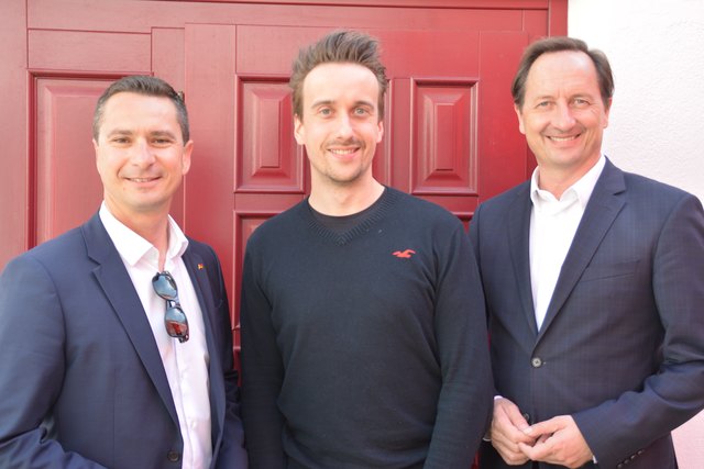 Flankiert von Robert Hergovich (l.) und Günter Kovacs (r.) präsentierte Patrick Golautschnig seine Ideen für die Innenstadt.