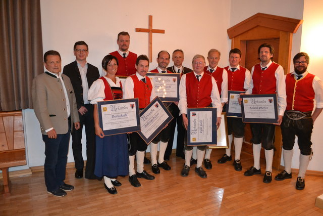 Ehrungen bei der Musikkapelle Reith.
