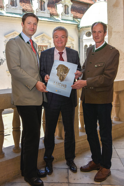 Landesjägermeister Franz Mayr-Melnhof-Saurau, Landesrat Anton Lang und der Direktor des Nationalparks Gesäuse, Herbert Wölger. (v. l.) | Foto: Land STMK