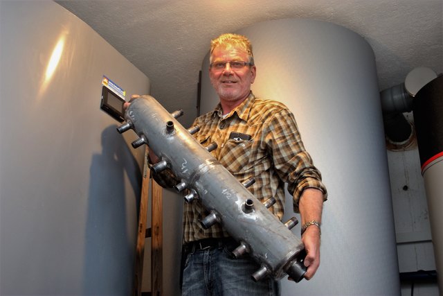 Kein Raketenantrieb: Diesen selbst entworfenen Mehrstrom-Wärmetauscher wird Visionär Rudolf Weimann in seiner hauseigenen "Energiezentrale" installieren.