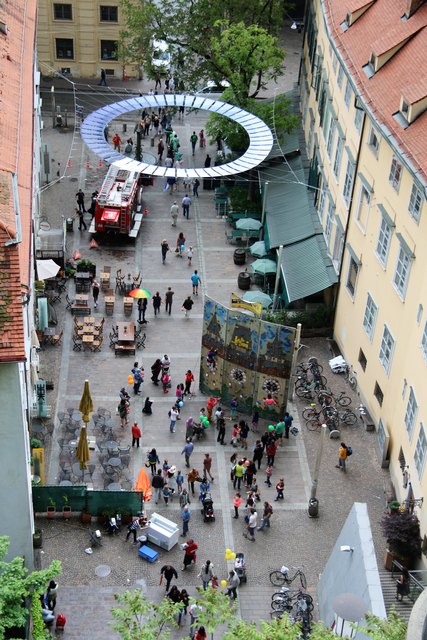Kletterwand am Schloßbergplatz, Grazer Feuerwehr