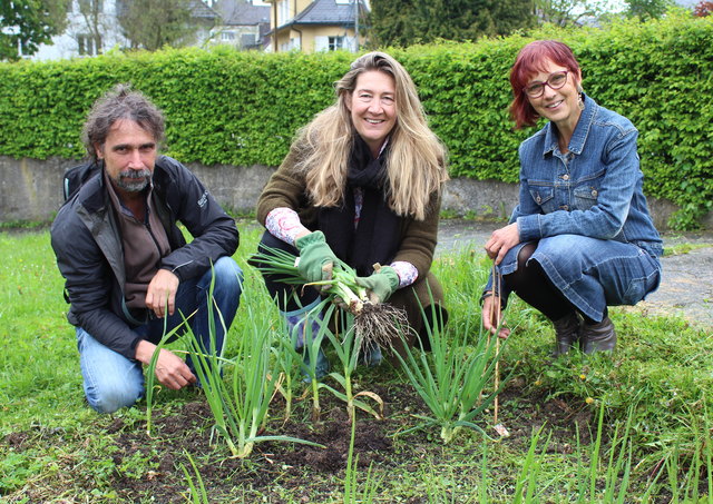Das Kernteam der Gartengruppe "Subkultur": David Hinderling, Sonja Pickhardt-Kröpfel und Elisabeth Joas (v.l.).