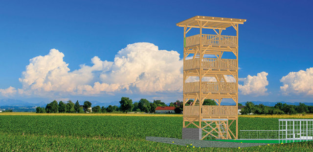 Ein 13 Meter hoher Aussichtsturm entsteht.