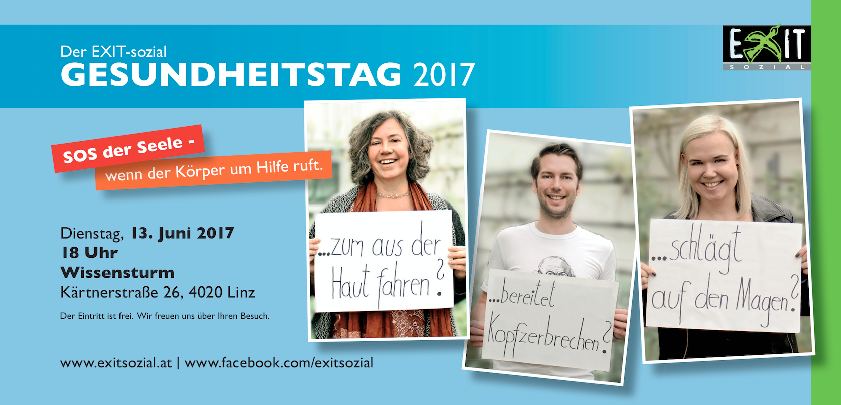 Der Gesundheitstag von Exit-sozial findet heuer erstmals im Wissensturm statt.