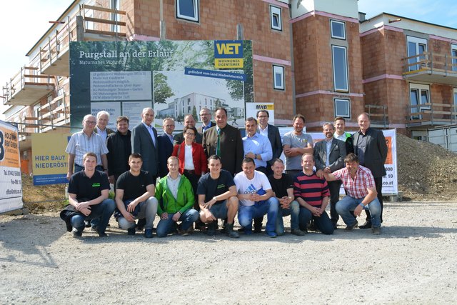 In Purgstall an der Erlauf freut man sich über den Baufortschritt bei der Wohnhausanlage in der Zigelofengasse.