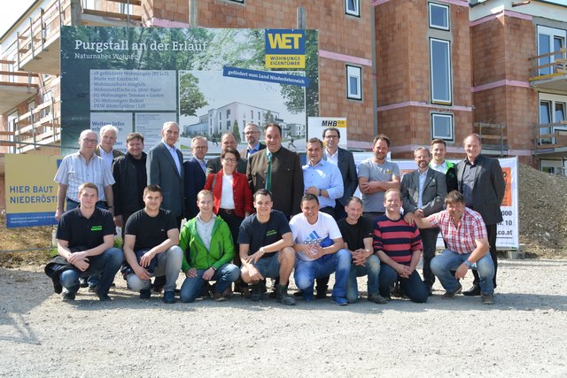 In Purgstall an der Erlauf freut man sich über den Baufortschritt bei der Wohnhausanlage in der Zigelofengasse.