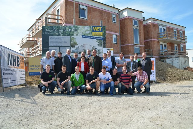 In Purgstall an der Erlauf freut man sich über den Baufortschritt bei der Wohnhausanlage in der Zigelofengasse.