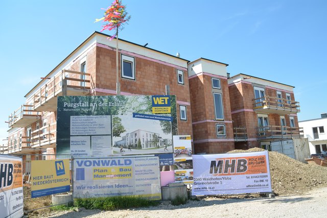 In Purgstall an der Erlauf freut man sich über den Baufortschritt bei der Wohnhausanlage in der Zigelofengasse.