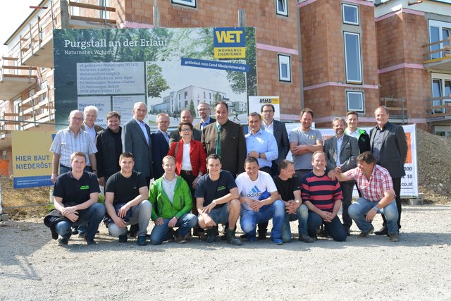 In Purgstall an der Erlauf freut man sich über den Baufortschritt bei der Wohnhausanlage in der Zigelofengasse.