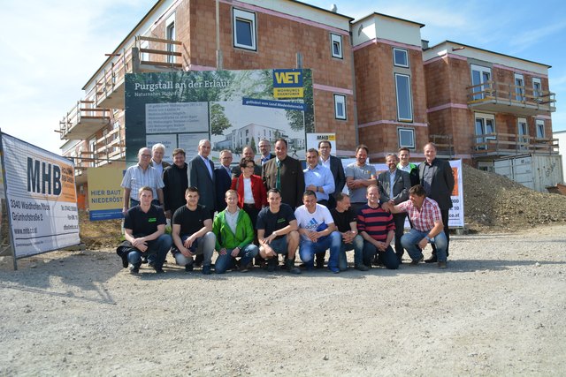 In Purgstall an der Erlauf freut man sich über den Baufortschritt bei der Wohnhausanlage in der Zigelofengasse.