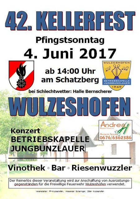 Plakat Kellerfest Wulzeshofen
