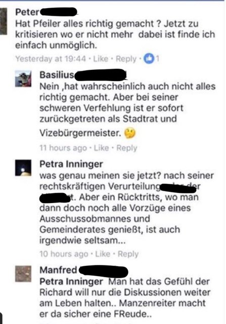 Christopher "Petra Inninger" Slug attackiert Parteikollegen RIchard Pfeiler