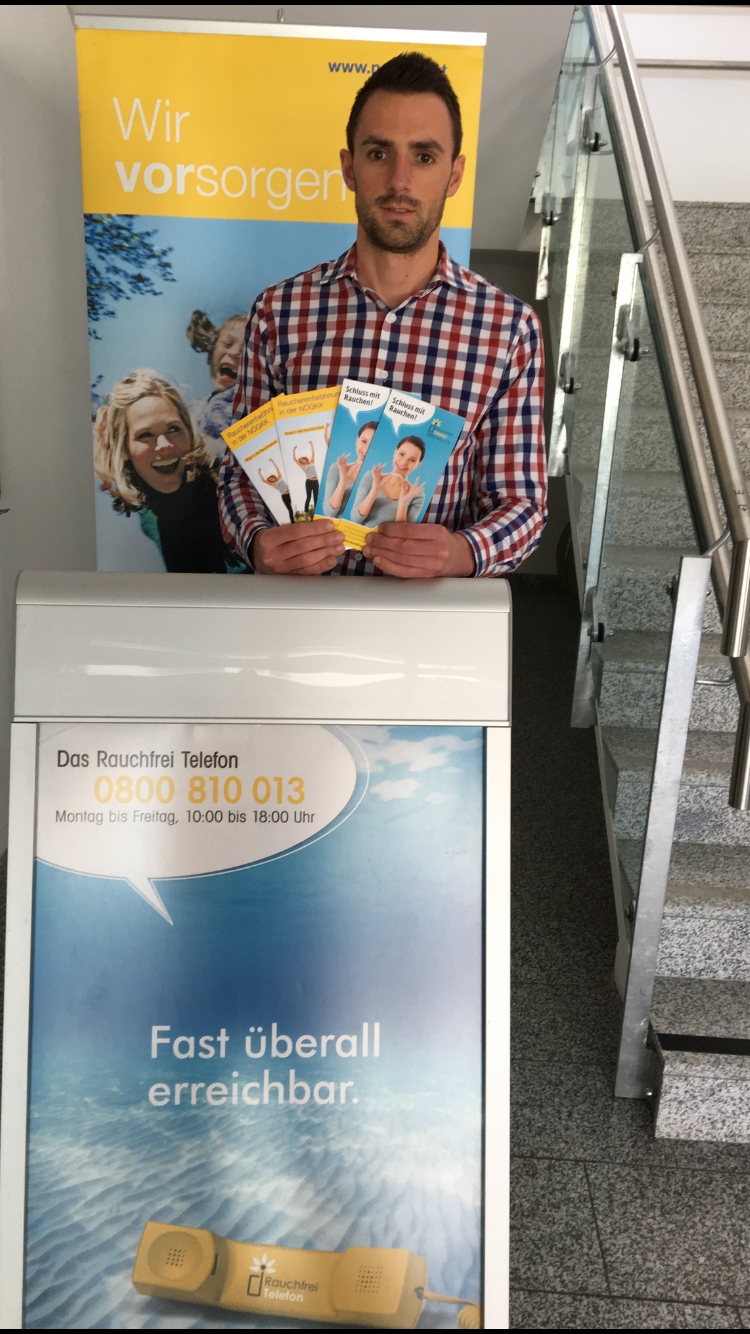 Marc Bauer von der Brucker Gebietskrankenkasse bietet Hilfe bei der Rauchentwöhnung an.