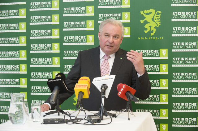 Reformpartnerschaft, Zukunftspartnerschaft, Erfolgspartnerschaft. Der steirische Landeshauptmann und sein Vize zeigen, wie's geht. Foto: STVP/Fischer