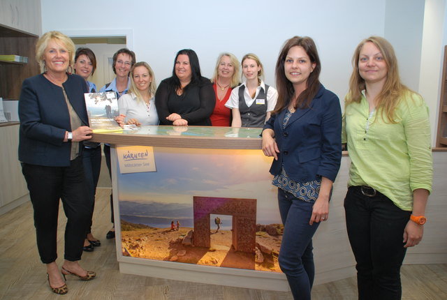 Das Team im neuen Büro: Maria Wilhelm, Claudia Striednig, Jaqueline ten Haken, Sandra Schuster, Corinna Zraunig, Deborah Schumann, Katrin Feistritzer, Christine Ramsbacher und Ines Schmidt