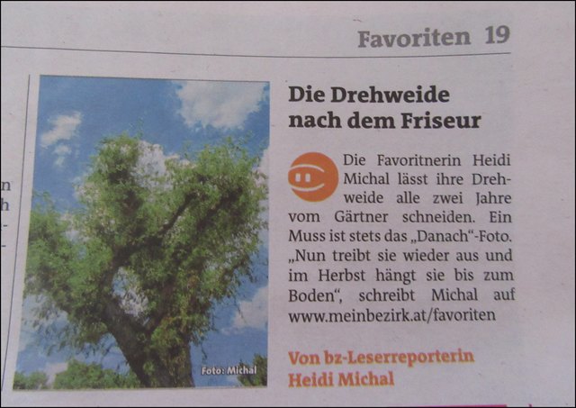 Ich habe mich sehr gefreut darüber,nur leider habe ich seit 3 Wochen keine BZ bekommen mit der Post.Das Foto war von letzter Woche und vor 2 Wochen(Ausgabe 20Seite 24) war ein Foto vom Böhmischen Prater drinnen Regionauten Heidi Michal mit Karl.B ,war aber nicht mein Foto!???