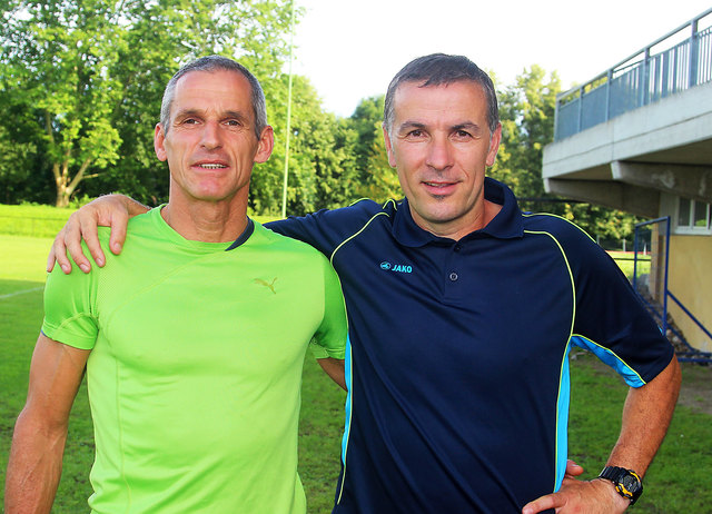 Jerko Grubisic schaute mit seinem DSC-Co-Trainer Christian Ziegler beim Super Kids Cup in Deutschlandsberg genau zu. | Foto: Franz Krainer