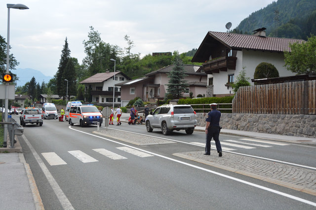 Der Unfall ereignete sich auf der Loferer Bundesstraße im Bereich des Gasthofs Luech. | Foto: ZOOM.TIROL