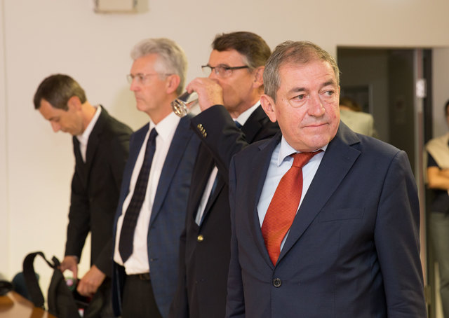 Porzess Landesgericht Salzburg: Eduard Paulus, Othmar Raus und Heinz Schaden | Foto: Franz Neumayr