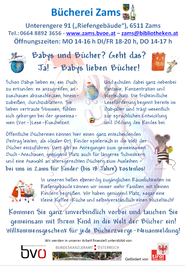 Information Buchstart Zams