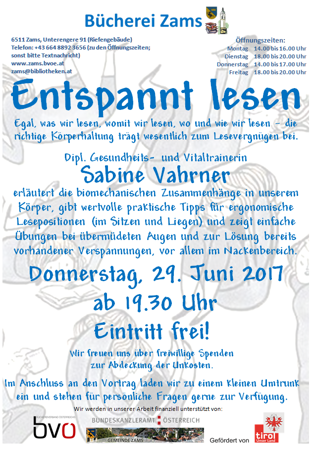 Einladung "Entspannt lesen"