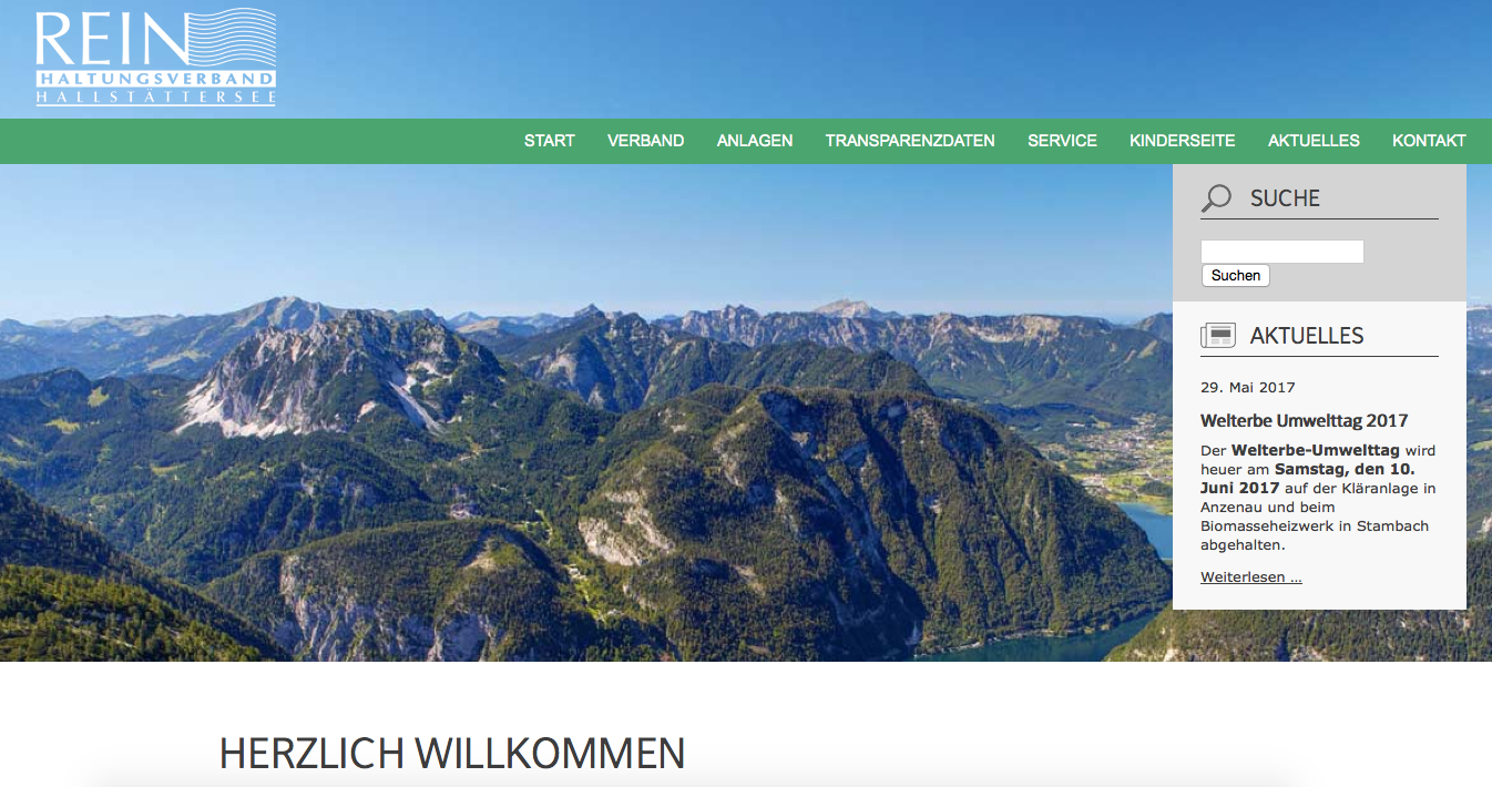 Die neue Website des Reinhaltungsverbandes Hallstättersee.