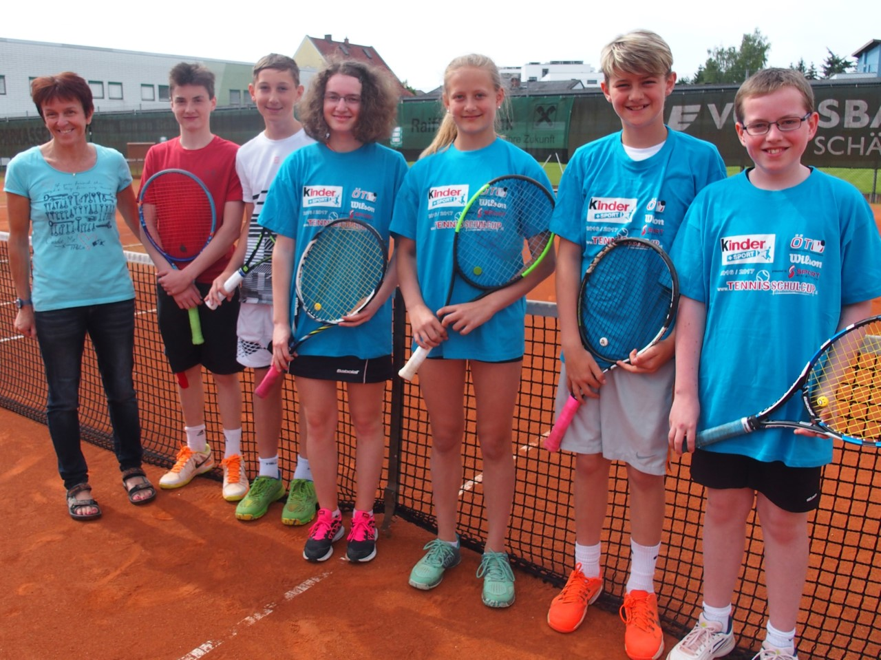 V. l.: Betreuerin Gerlinde Weishaupt, Severin Brandl (3A), Nico Schwarzgruber (4C), Julia Slaby (4B), Vanessa Huber (3B), Joseph Mayr (2A), Michaell Slaby (2C)