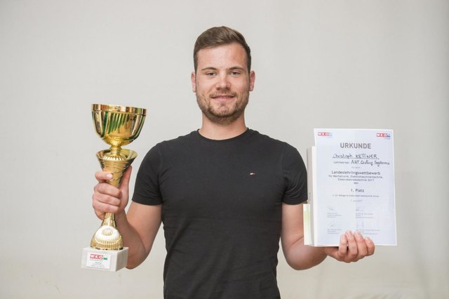 Christoph Kettner von der AHT Cooling Systems GmbH in Rottenmann gewann den ersten Platz. | Foto: WKO Stmk/Foto Fischer