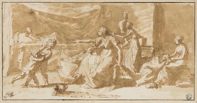 Interieurszene, Nicolas Poussin (1594–1665), um 1644–1645, Paris, Musée du Louvre, Département des Arts graphiques | Foto: Musée du Louvre /Laurent Chastel