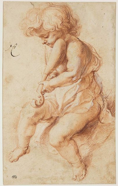 Ein Violine spielendes Kind, Peter Paul Rubens (1577-1640), Retusche aus den 1630er Jahren, Paris, Musée du Louvre, Département des Arts graphiques | Foto: Musée du Louvre /Laurent Chastel