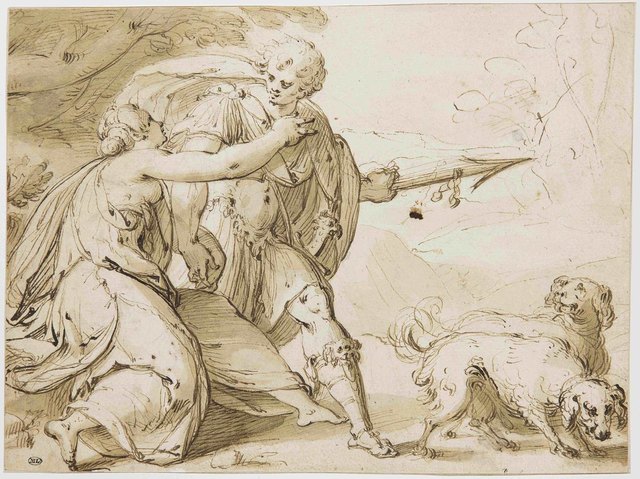 Venus und Adonis, Hans von Aachen (1552-1615), Ende 1570er Jahre, Paris, Musée du Louvre, Département des Arts graphiques | Foto: Musée du Louvre /Laurent Chastel