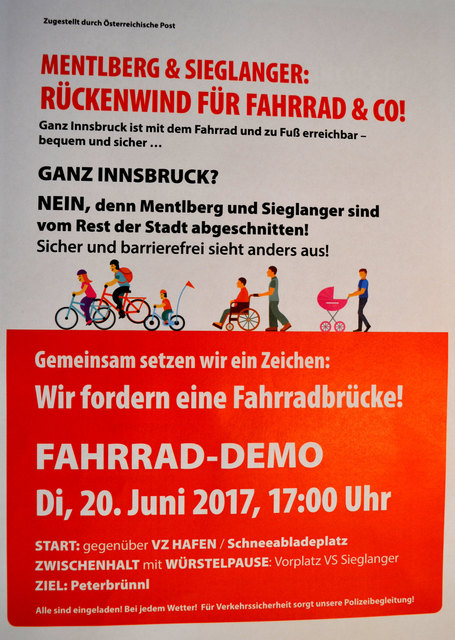 Das Plakat zur Fahrrad-Demo.