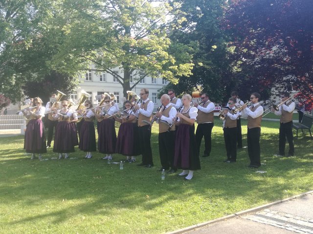 Die Blasmusik Oberschützen-Bad Tatzmannsdorf begleitete das Gustav Adolf-Fest musikalisch. | Foto: Blasmusik Oberschützen-Bad Tatzmannsdorf