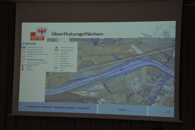 Überflutungsflächen an Inn und Weißache im Süden Kufsteins.