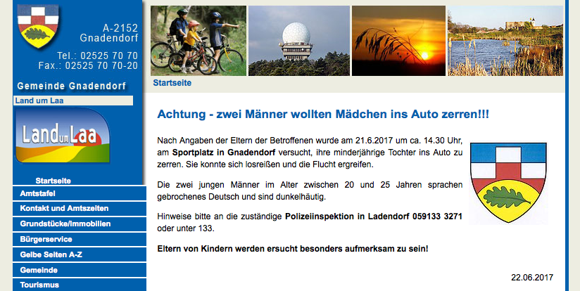 Die Seite wurde kurz darauf vom Netz genommen.