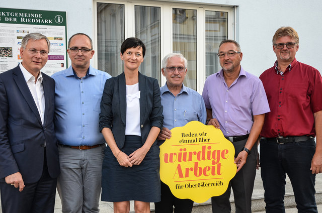 Bundesminister Alois Stöger, Christian Blumauer, Sabine Schatz, Ernst Rabl, Gerhard Track, Christian Tauschek | Foto: SPÖ Ried