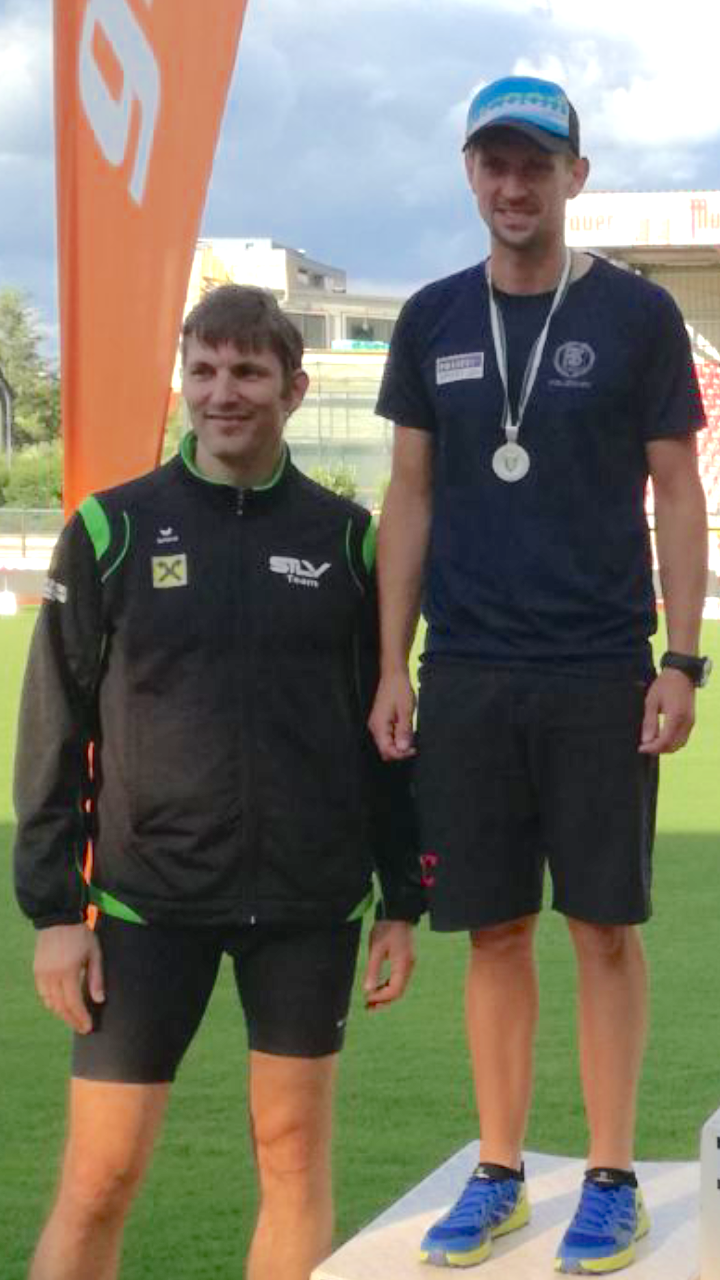 Markus Hartinger (r.) aus Wettmannstätten holte in Kapfenberg den Steirischen Vizemeistertitel über 5 Kilometer.