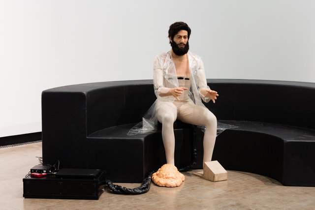Installationsansicht: How To Live Together, Kunsthalle Wien 2017, Foto: Stephan Wyckoff: Goshka Macuga, To the Son of Man Who Ate the Scroll, 2016, Courtesy Fondazione Prada, Mailand